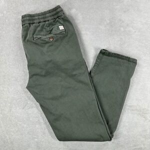 Marine Layer Saturday Pant Mens Medium Olive Green Stretch Cotton Chino Jogger